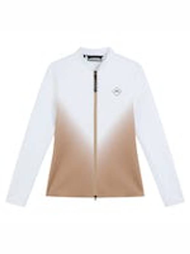 Halo Full Zip Mid Layer Zip Up Jacket White Brown - J.LINDEBERG - BALAAN 2