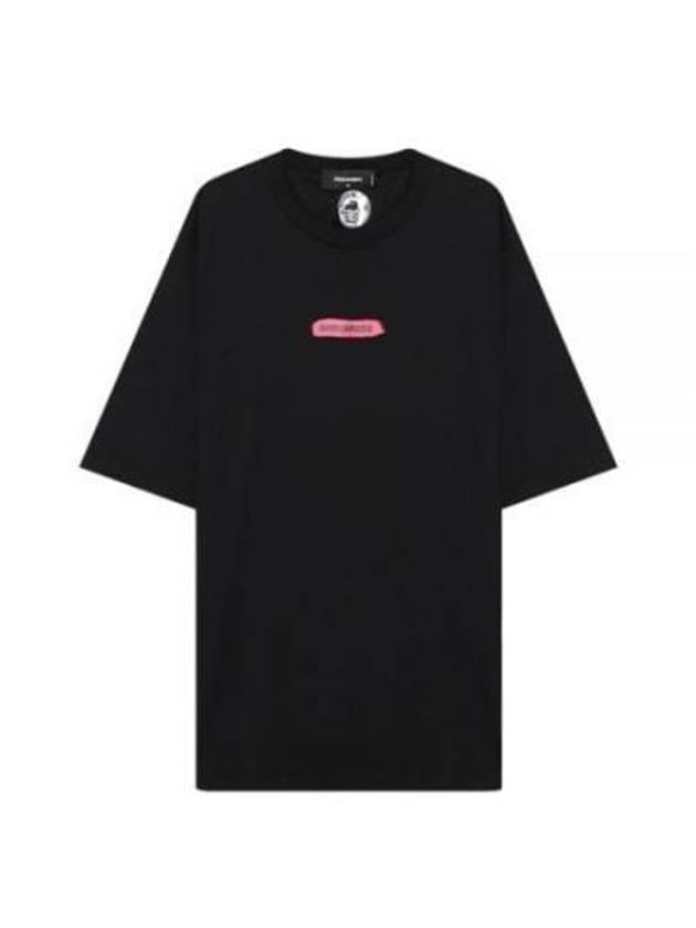 Lettering Oversized Short Sleeve T-Shirt Black - DSQUARED2 - BALAAN 2