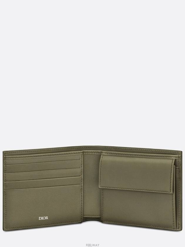 Compact Wallet Khaki CD Diamond Canvas - DIOR - BALAAN 4