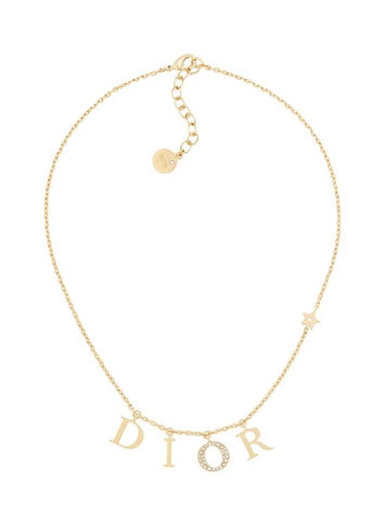 Revolution White Crystal Necklace Gold - DIOR - BALAAN 1