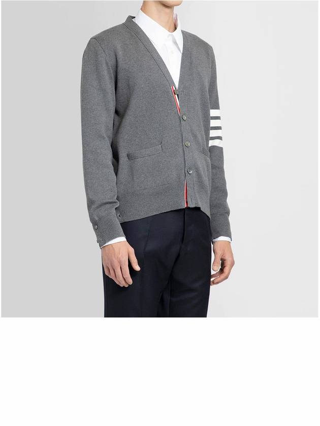 Milano Stitch 4-Bar Cardigan Medium Grey - THOM BROWNE - BALAAN 4