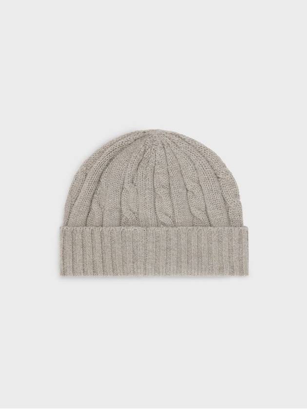 Triomphe Cable Knit Beanie Light Grey - CELINE - BALAAN 3