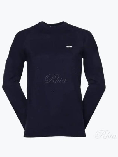 Perform X Crewneck Cotton Blend Sweatshirt Navy - HUGO BOSS - BALAAN 2