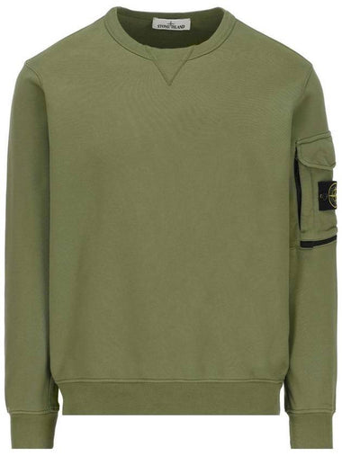 Wappen Patch Zipper Pocket Sweatshirt Olive - STONE ISLAND - BALAAN 1