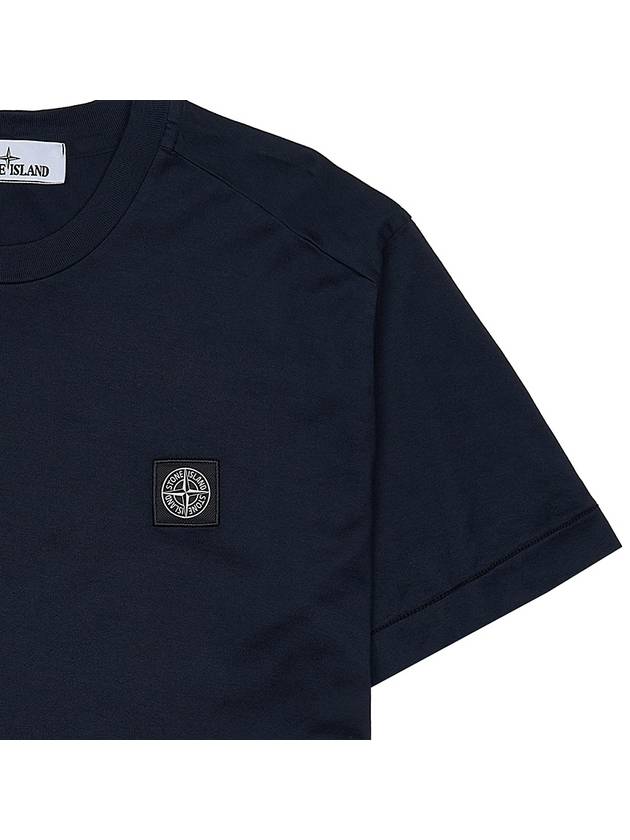 Logo Patch Short Sleeve T-Shirt Navy - STONE ISLAND - BALAAN 7