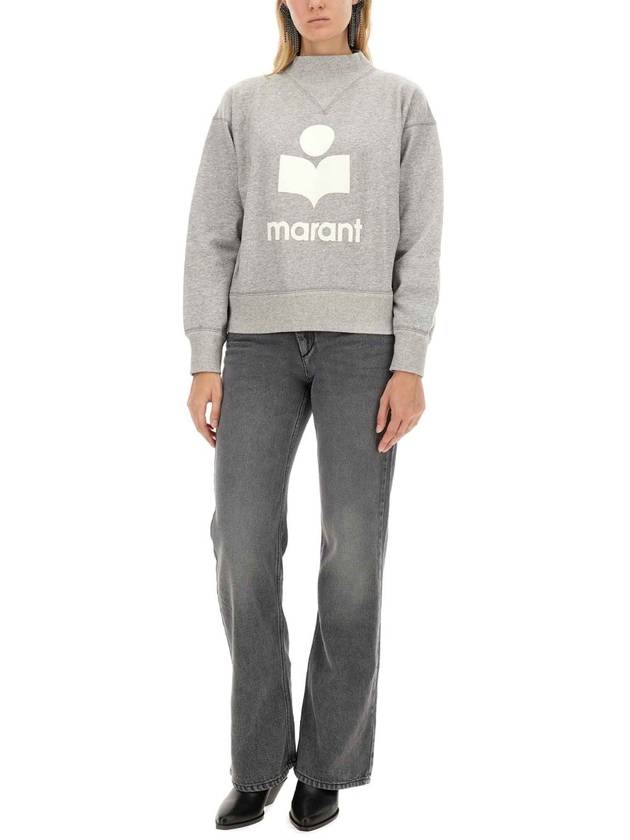 Moby Logo Print Sweatshirt Grey - ISABEL MARANT ETOILE - BALAAN 3