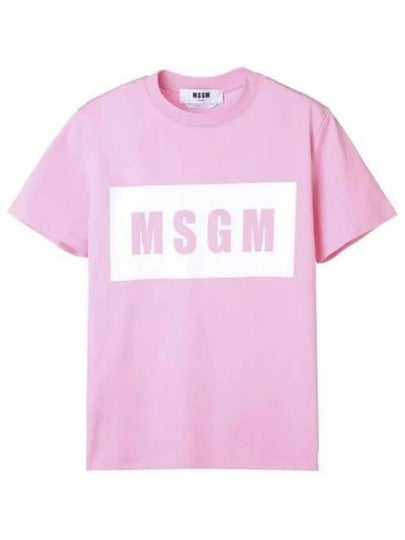 Box Logo Short Sleeve T-Shirt Pink - MSGM - BALAAN 2