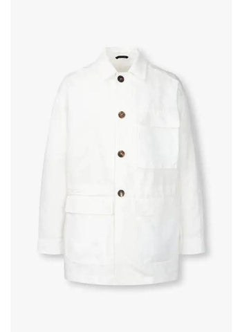 Men s Cotton Linen String Jacket White - GIORGIO ARMANI - BALAAN 1