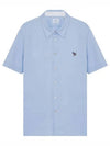 Zebra Patch Casual Fit Short Sleeve Shirt Light Blue - PAUL SMITH - BALAAN 2