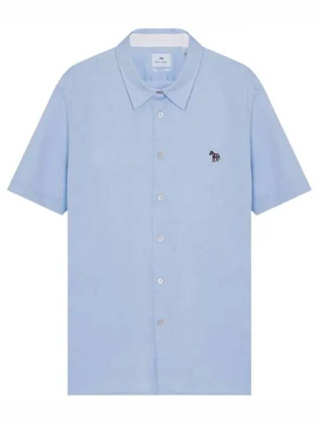 Zebra Patch Casual Fit Short Sleeve Shirt Light Blue - PAUL SMITH - BALAAN 2