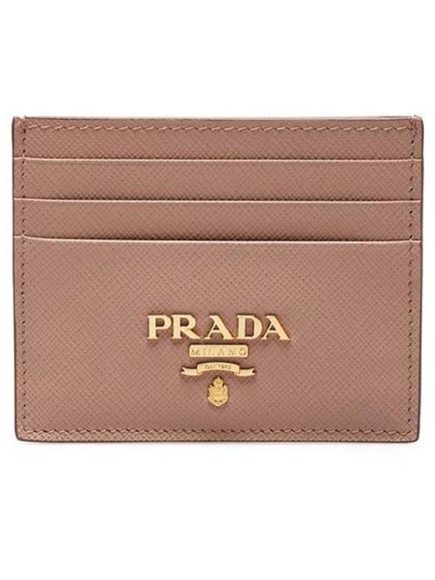 Metal Logo Saffiano Card Wallet Powder Pink - PRADA - BALAAN 2