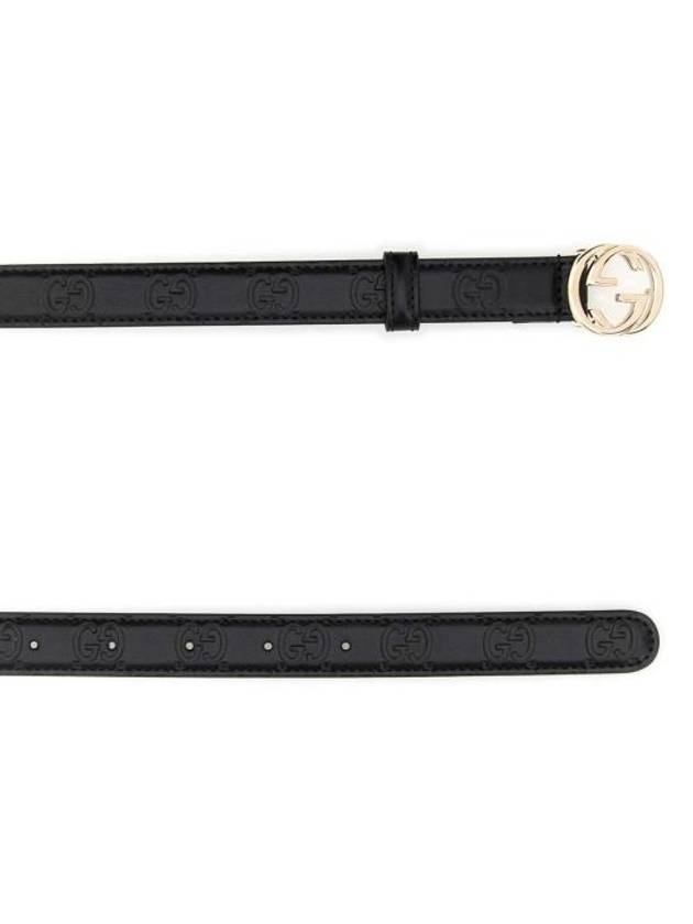 Interlocking G Buckle Leather Belt Black - GUCCI - BALAAN 3