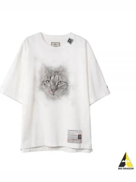 A13TS632 white cat print t shirt - MIHARA YASUHIRO - BALAAN 2