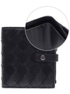 Intrecciato Zipper Half Wallet Black - BOTTEGA VENETA - BALAAN 3