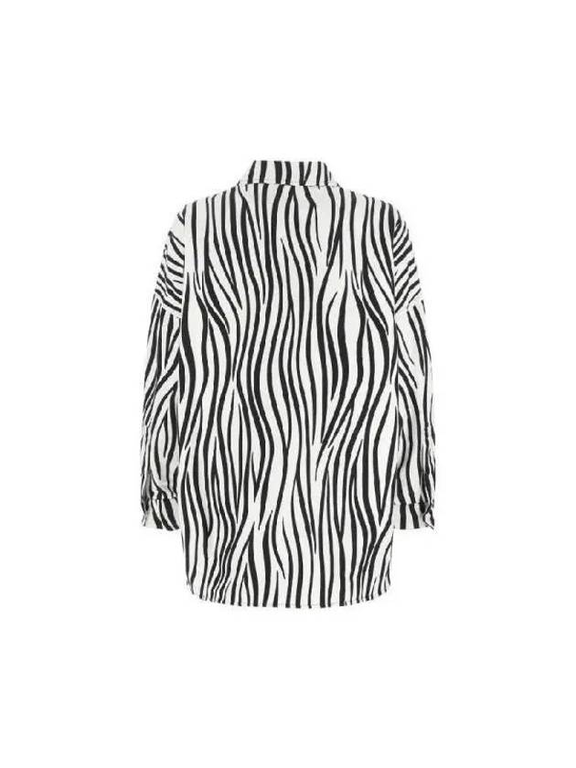 Logo Embroidered Animal Print Shirt White Black - VALENTINO - BALAAN 3