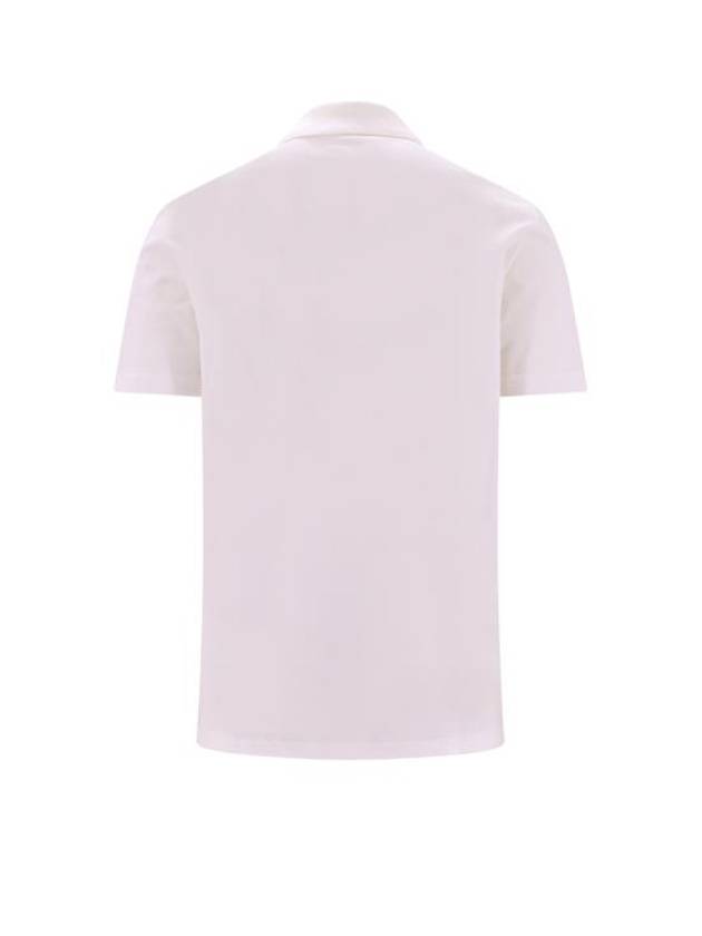 Embroidered Logo Polo Shirt White - VERSACE - BALAAN 3