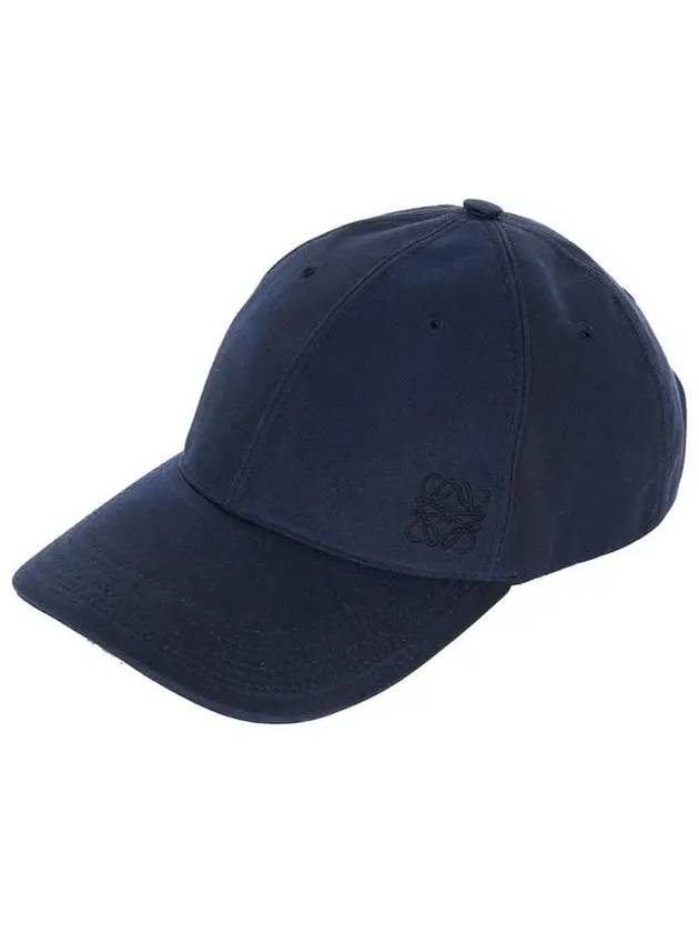 Anagram Embroidery Logo Wax Canvas Ball Cap Navy - LOEWE - BALAAN 1