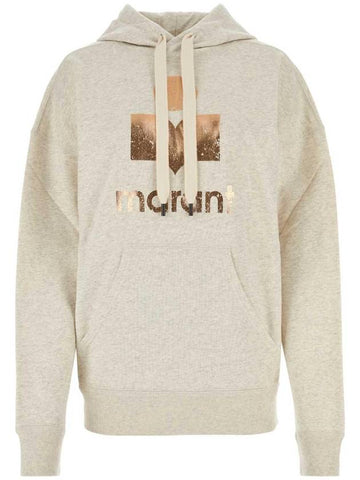 Mansel Logo Print Hoodie Beige - ISABEL MARANT ETOILE - BALAAN 1