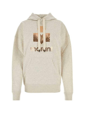 Mansel Logo Print Hoodie Beige - ISABEL MARANT ETOILE - BALAAN 1