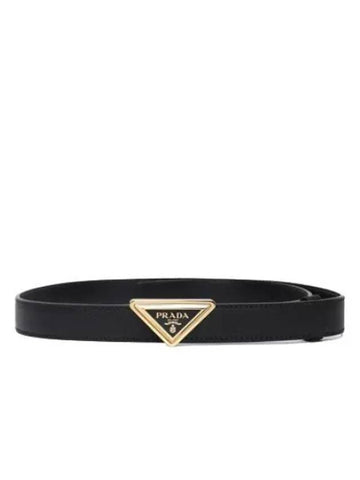 Saffiano leather triangle logo belt women s waistband - PRADA - BALAAN 1