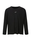 Unisex Double Loop Logo Semi U-neck Long Sleeve T-Shirt Black - MAVRK - BALAAN 2