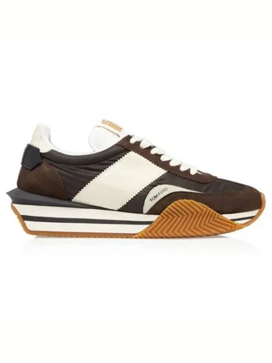 Logo James Panel Low Top Sneakers Brown - TOM FORD - BALAAN 2