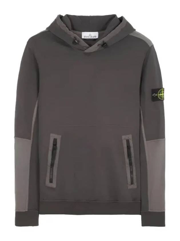 Regular Fit Mercerized Cotton Fleece Cotton Hoodie Dark Grey - STONE ISLAND - BALAAN 2