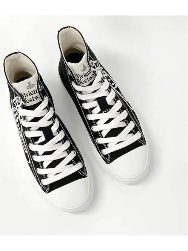 Logo Canvas High-Top Sneakers Black - VIVIENNE WESTWOOD - BALAAN 8