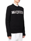 Logo Intrasia Knit Top Black - ALEXANDER MCQUEEN - BALAAN.