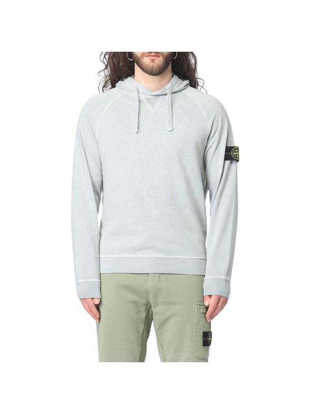 Men's Waffen Patch OLD Treatment Cotton Hoodie Sky Blue - STONE ISLAND - BALAAN 1