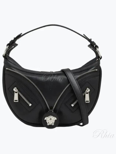 Repeat Small Hobo Shoulder Bag Black - VERSACE - BALAAN 2