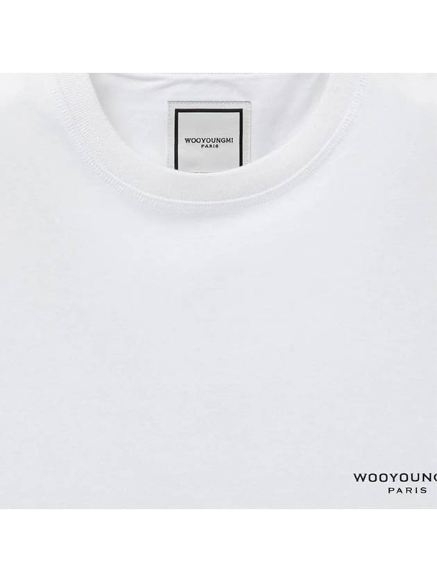 Cotton Square Label Short Sleeve T-Shirt White - WOOYOUNGMI - BALAAN 3