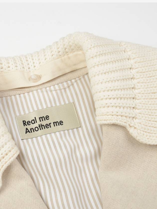 Knit Collar Hand Single Coat Ivory - REAL ME ANOTHER ME - BALAAN 5