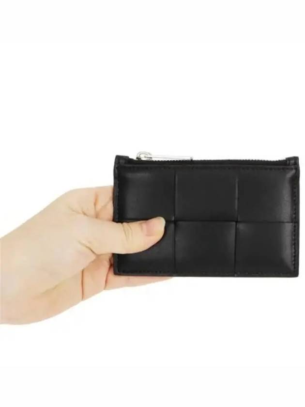 Maxi Intrecciato Zipper Coin Purse Black - BOTTEGA VENETA - BALAAN 6