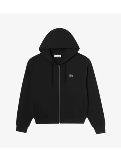 Women s hooded zip up t shirt black - LACOSTE - BALAAN 1