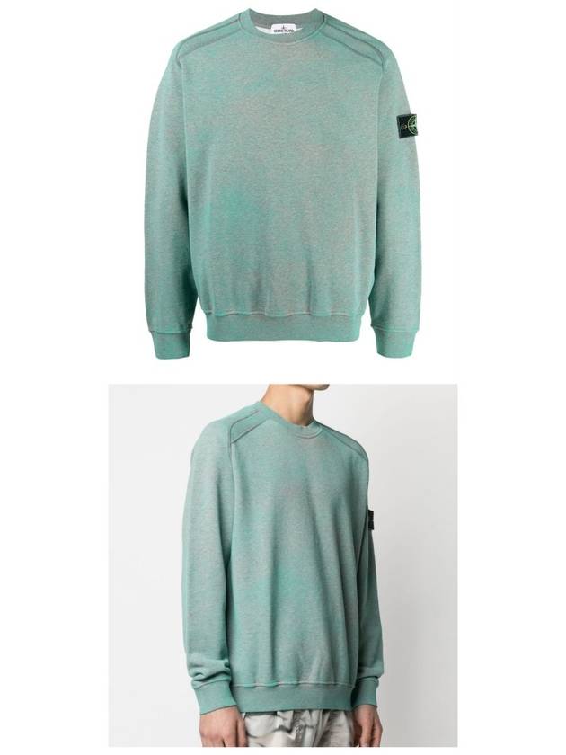 Men's Crew Neck Cotton Sweatshirt Green - STONE ISLAND - BALAAN 5