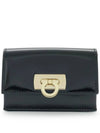 Women's Logo Closure Card Wallet Black - SALVATORE FERRAGAMO - BALAAN 2