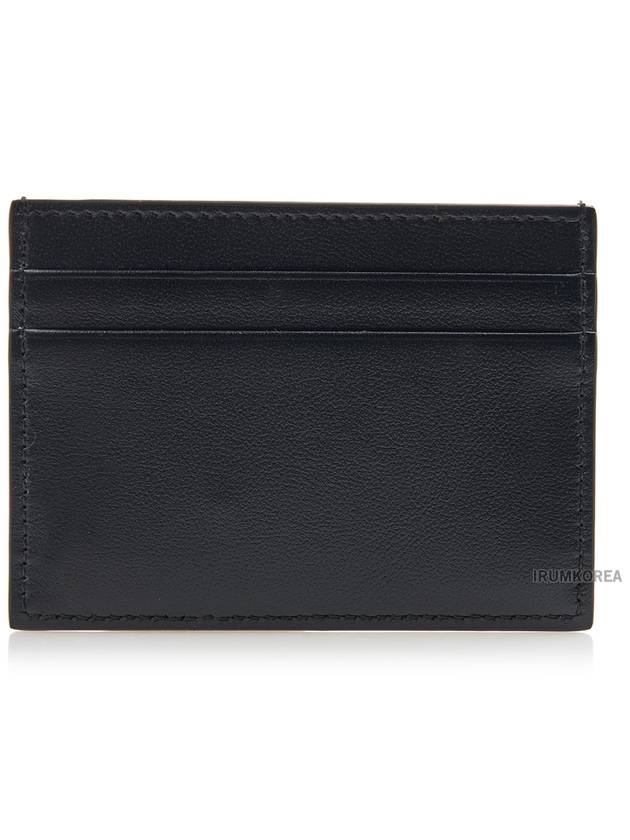 V Logo Signature Calfskin Card Wallet Black - VALENTINO - BALAAN 4