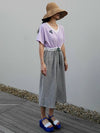 e Women's Lilac Striped Jersey Long Dress Lilac Purple - PRETONE - BALAAN 3