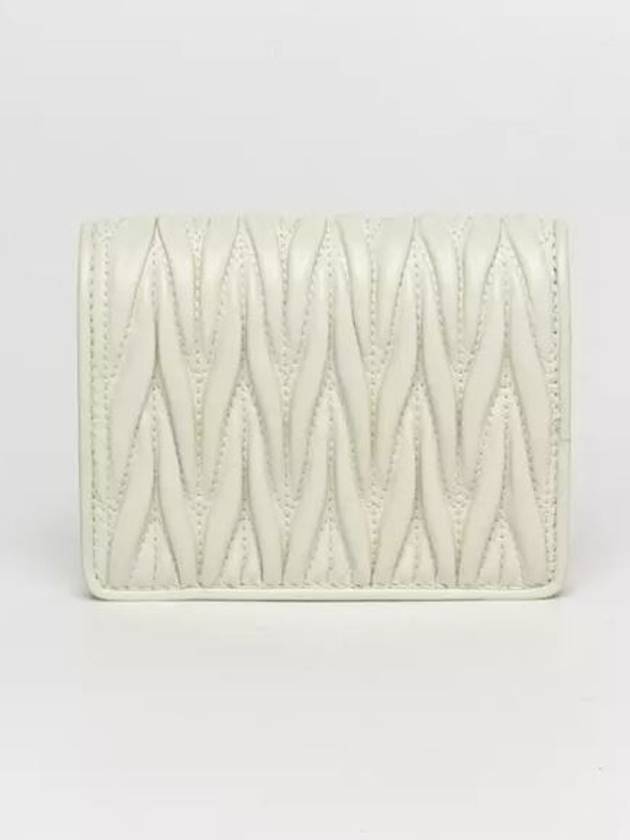 Matelasse Leather Half Wallet White - MIU MIU - BALAAN 3