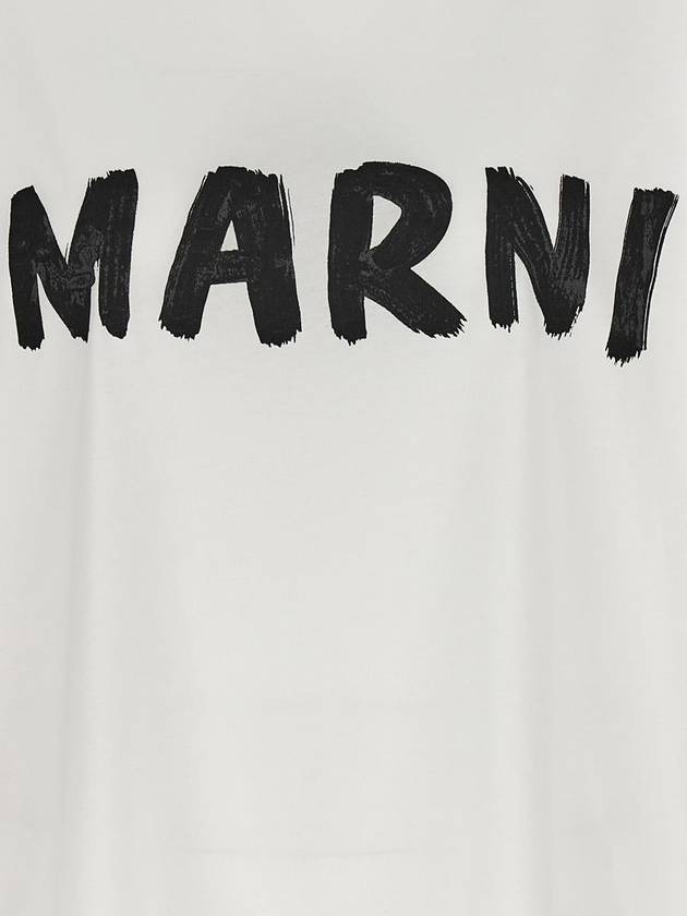 Logo Lettering Boxy Fit Short Sleeve T-Shirt White - MARNI - BALAAN 5