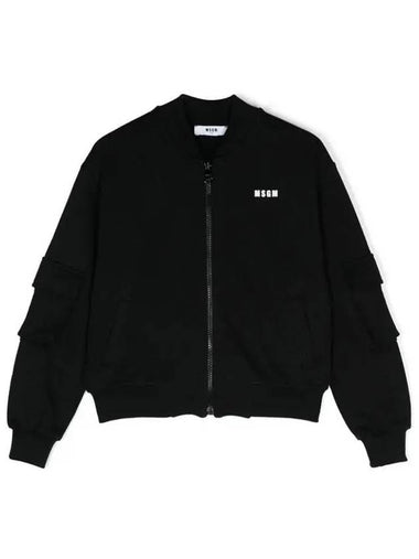 Kids Logo Bomber Black - MSGM - BALAAN 1