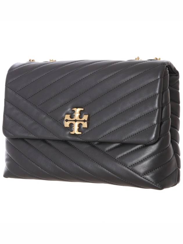 Kira Chevron Convertible Shoulder Bag Black - TORY BURCH - BALAAN 3