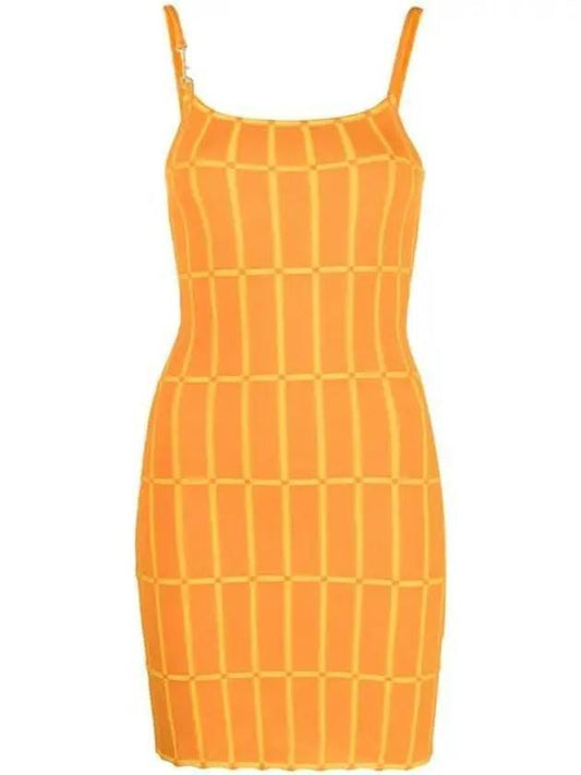 Robe Check Knit Short Dress Orange - JACQUEMUS - BALAAN 1