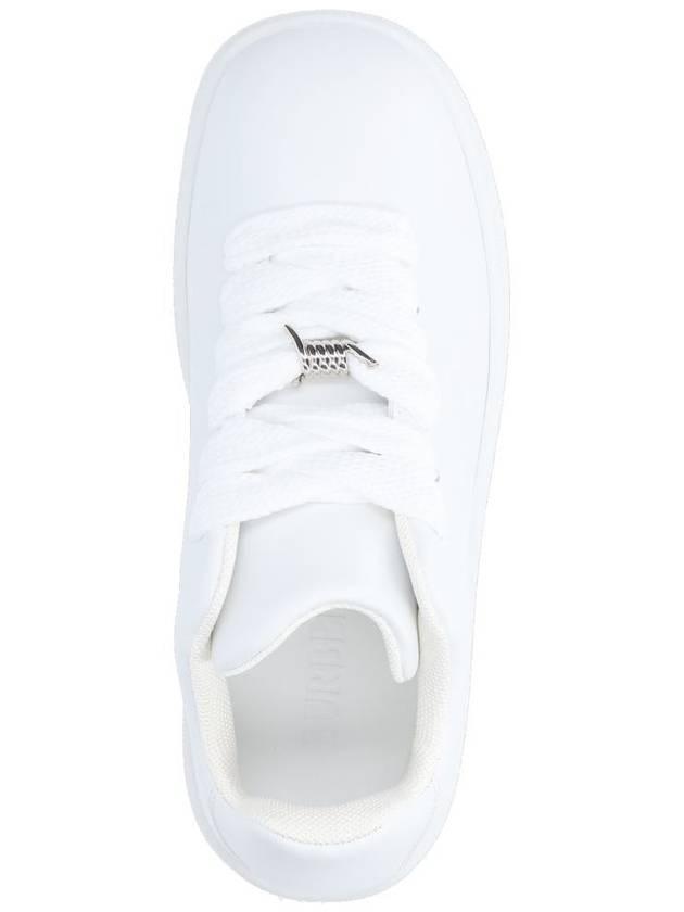 Kids Embossed Logo Leather Sneaker White - BURBERRY - BALAAN 6