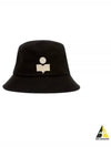 Haley Embroidered Logo Bucket Hat Black - ISABEL MARANT - BALAAN 2