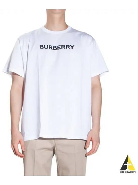 logo print cotton short sleeve t-shirt white - BURBERRY - BALAAN 2