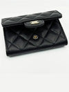 Classic Gold Logo Caviar Card Wallet Black - CHANEL - BALAAN 6