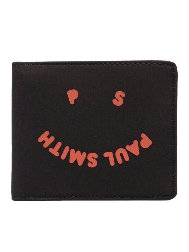 Happy Face Logo Half Wallet Black - PAUL SMITH - BALAAN 1