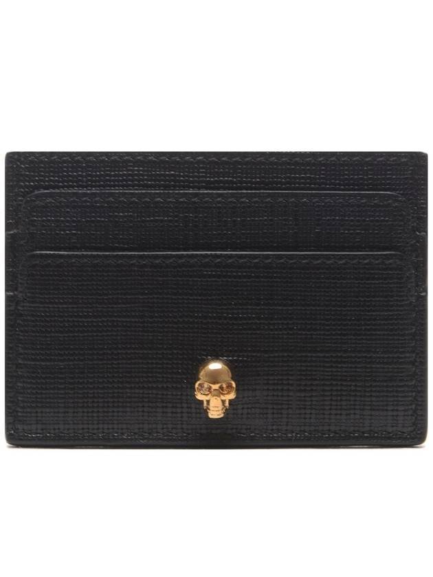 Gold Skull Card Wallet Black - ALEXANDER MCQUEEN - BALAAN 1